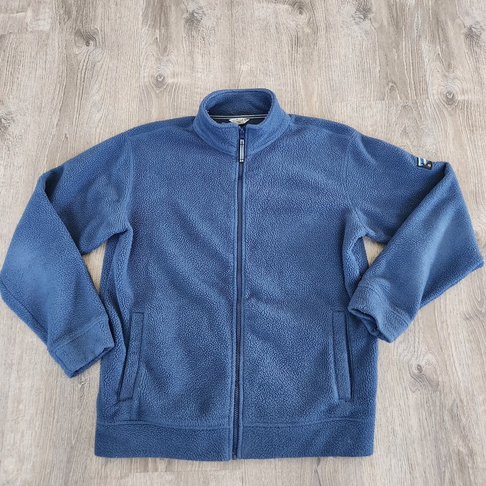 Orvis Classic Collection Full Zip Blue Fleece Jacket Mens Sze Small Outdoor Warm